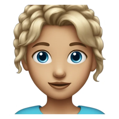 9 year old girl with blue eyes and medium hair sticker