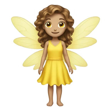 Yellow dress Caucasian brown haired fairy  sticker