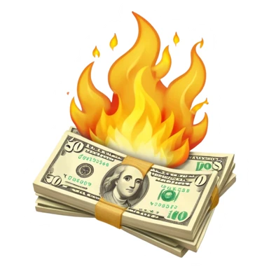 burning one money sticker