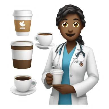 nursing student with coffee sticker