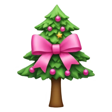 pink bow Christmas tree sticker