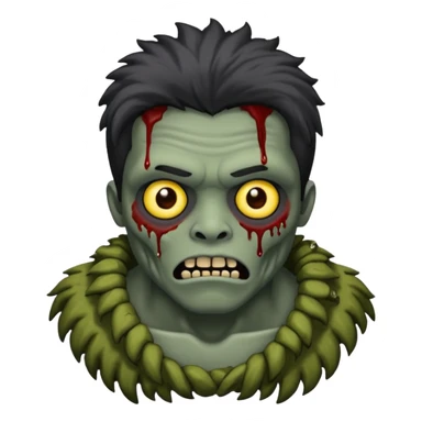 Zumbi com cabelo preto de tamanho médio e roupa preta (Masculino) sticker