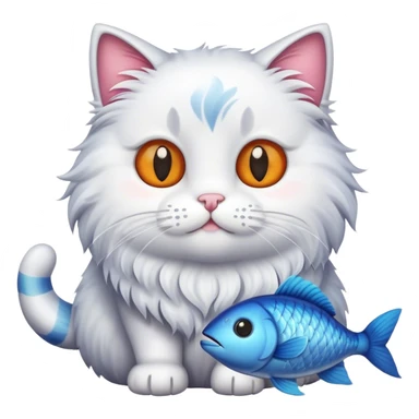 cat with fish sticker