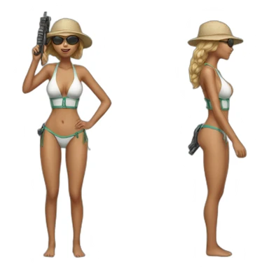 Hot swimwear sniper girl sticker