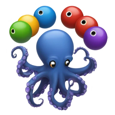 octopus juggling 8 bowling balls sticker