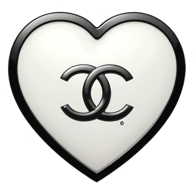 Chanel sport logo white heart 3d sticker