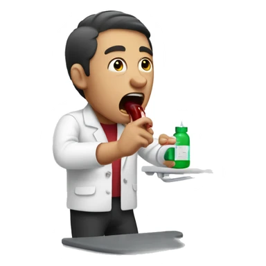 shouting man being given blood test sticker