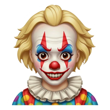 Creepy clown with dirty blonde hair sticker