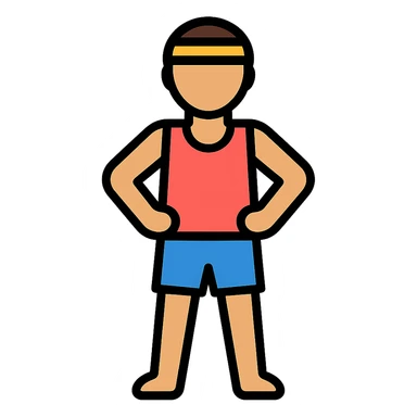 color outline icon of an athlete standing sticker