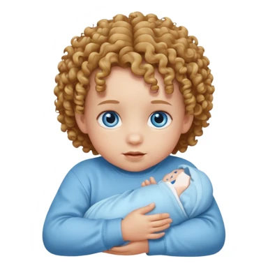 curly hair baby sticker