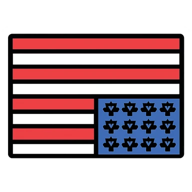 upside down American flag modern icon sticker