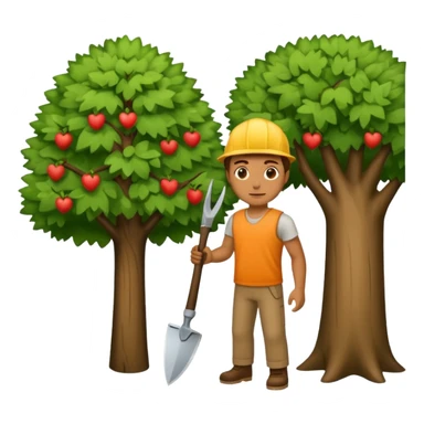 Homme coupant un arbre sticker