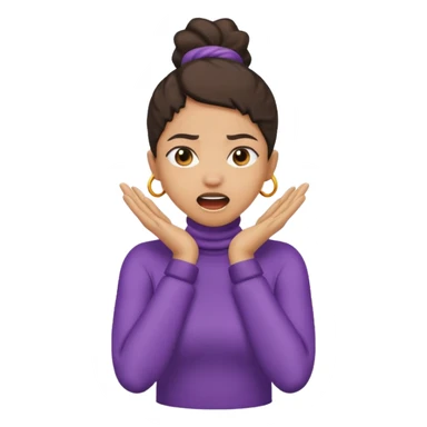 lightskin girl crossed arms holding neck while yelling sticker