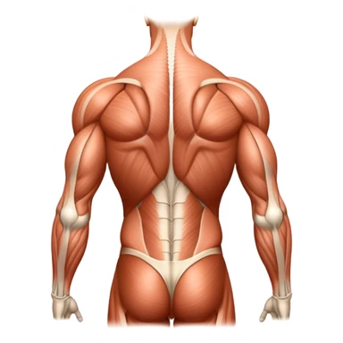 Latissimus dorsi muscle anatomy highlighted sticker