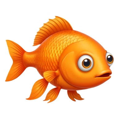 Orange fish with legs and arms big eyes  sticker