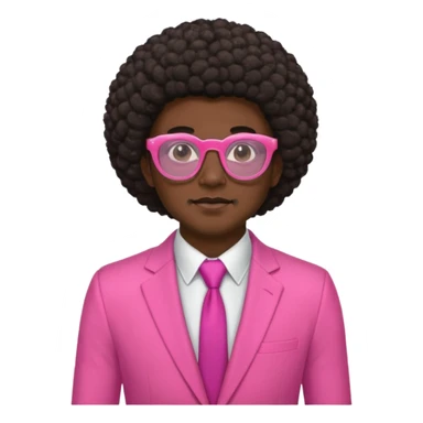 afro hair man pink suit pink glasses sticker