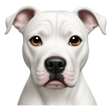 White pit bull with black ears, black nose  sticker