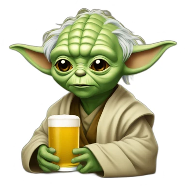 Yoda buvant une bière sticker