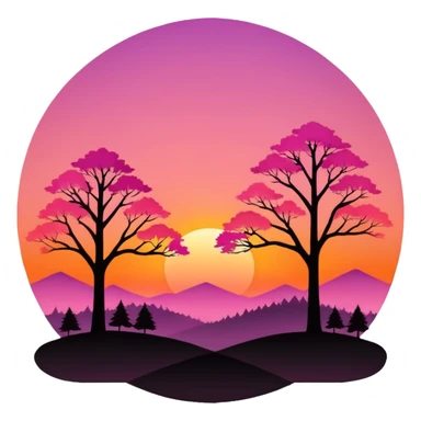 Pôr do sol com Natureza  sticker