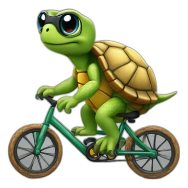 Tortue sur vélo sticker