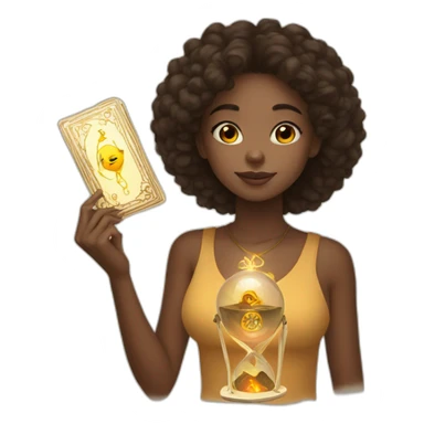 girl with tarot sticker
