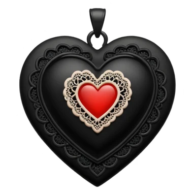 goth themed heart with a black lace cameo pendant sticker