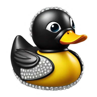 Blinged out leather rubber duck  sticker