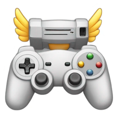 Design an emoji of a gaming console with wings to symbolize exploration and adventure! sticker