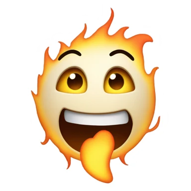 Exited face with flames as eyes sticker