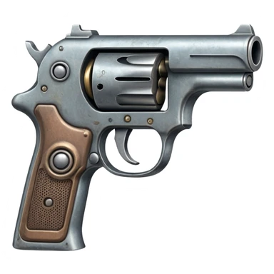 Gun with a face coming out sticker