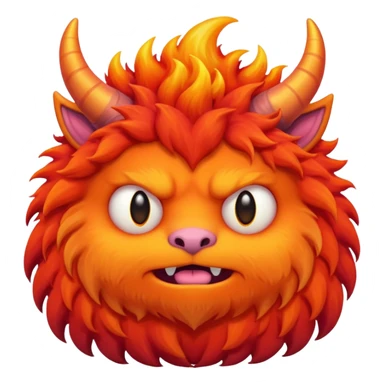 Sleepy cute fluffy flaming monster sticker