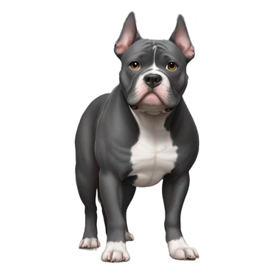 dark gray American Bully full length with erect ears sticker