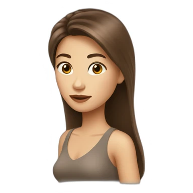 Thailand lady long brown hair sticker