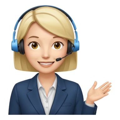 40 year old female with a bob, work as a facilitator, in the middle of a workshop sticker