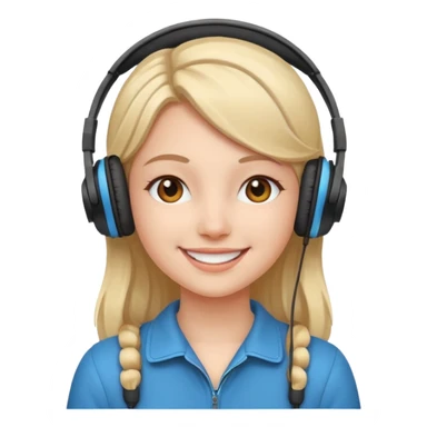 Girl with headphones  sticker