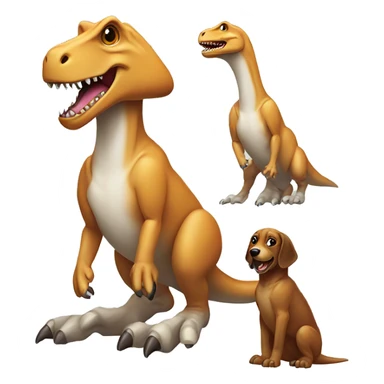 A T-rex with a pet dog sticker