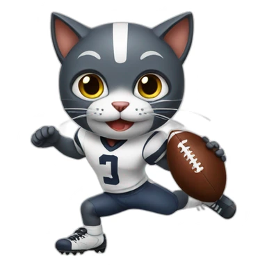 cat playing football sticker