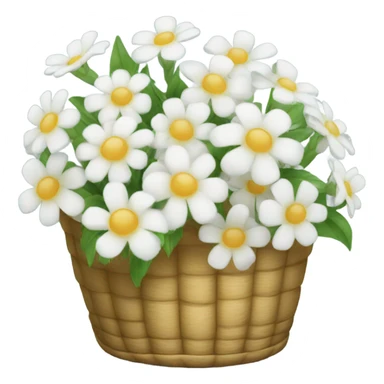 a basket of white flowers  sticker
