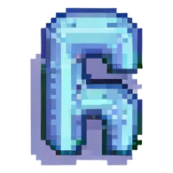 number 7, pixel art style, bold and clear sticker