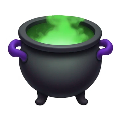 Black cauldron with purple and green smoke coming out  sticker