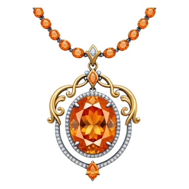 fantasy-magic-orange-necklace-diamonds sticker