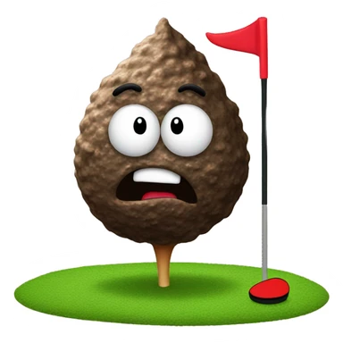 Turd playing golf sticker