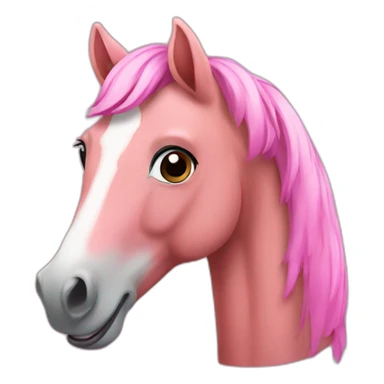 happy pink horse sticker
