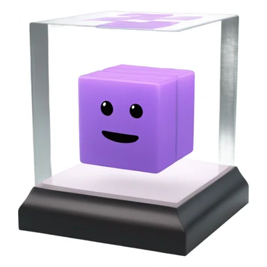 abs cubes inside a glass cube on a stand sticker