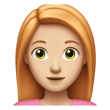 Girl with straight ginger hair and green eyes and pink top sticker