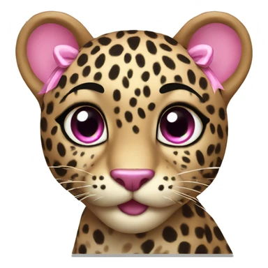 Leopard with pink bow sticker