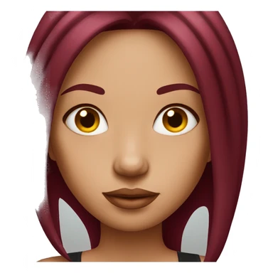 Tattooed woman with long straight burgundy hair sticker