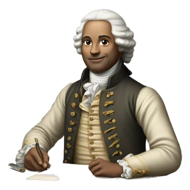 white writer on table 18 century sticker