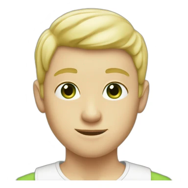 Blonde boy with cap and green eyes half bald sticker