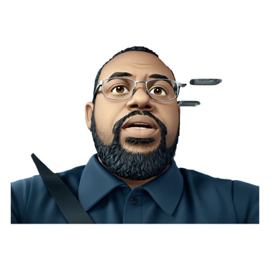 bearded man in car interior sticker